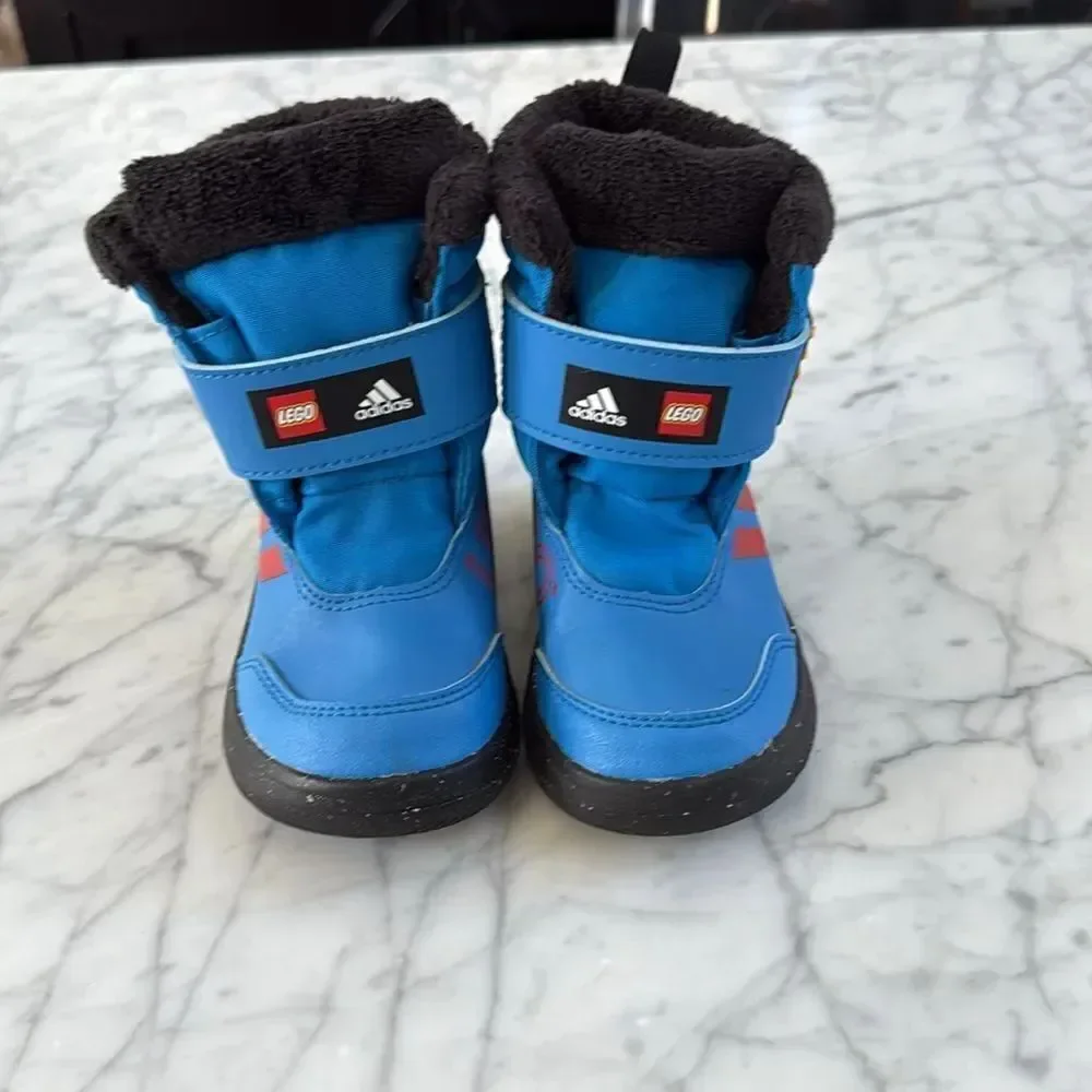 Adidas x LEGO Winterplay Winter Boots Shock Blue Red Sz 7